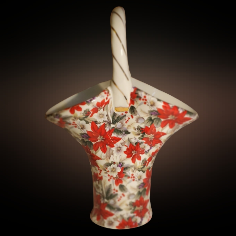 Formalities by Baum Bros. Poinsettia basket vase